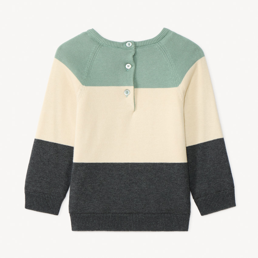 Pull met lange mouwen, speels gebreid en gevoerd met fluweel voor babyjongens 
