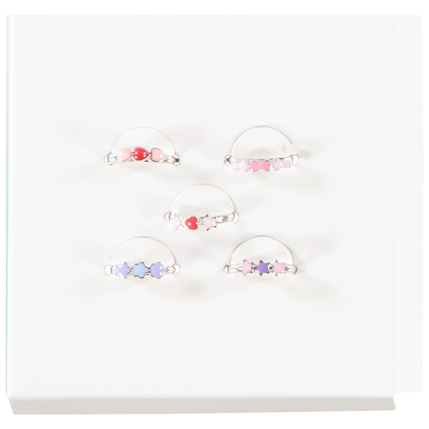 Lot de 5 bagues fantaisie pour fille 