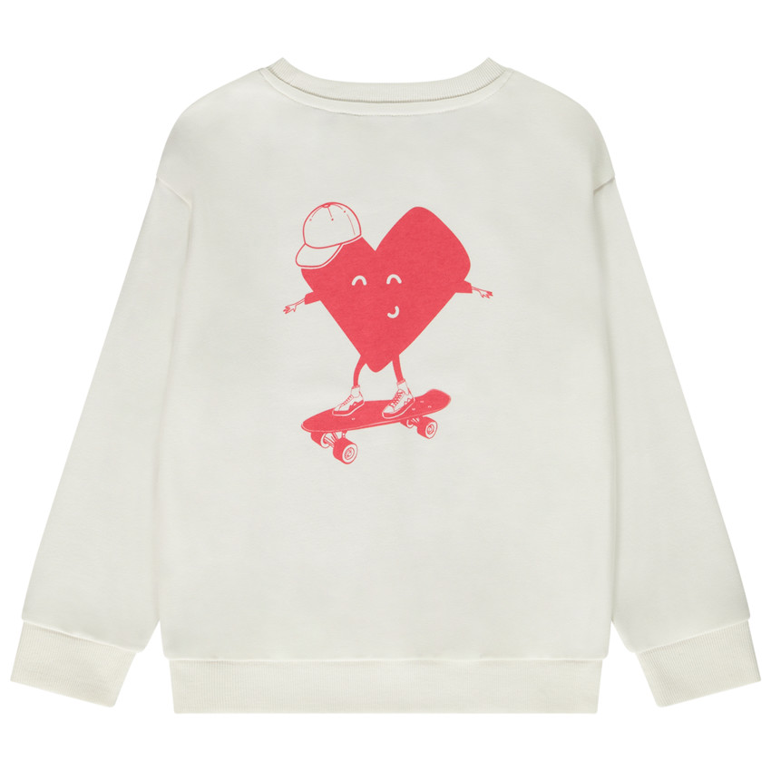 Sweatshirt fleece oversized geborduurd en print voor kinderen 