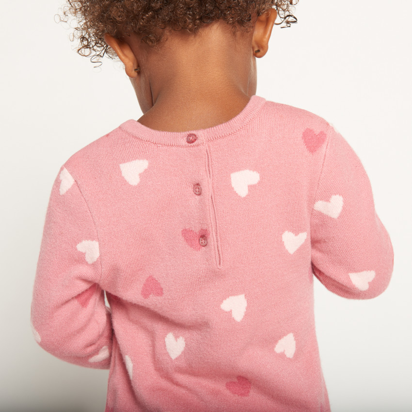 Robe pull en tricot motifs fantaisie pour bébé fille 
