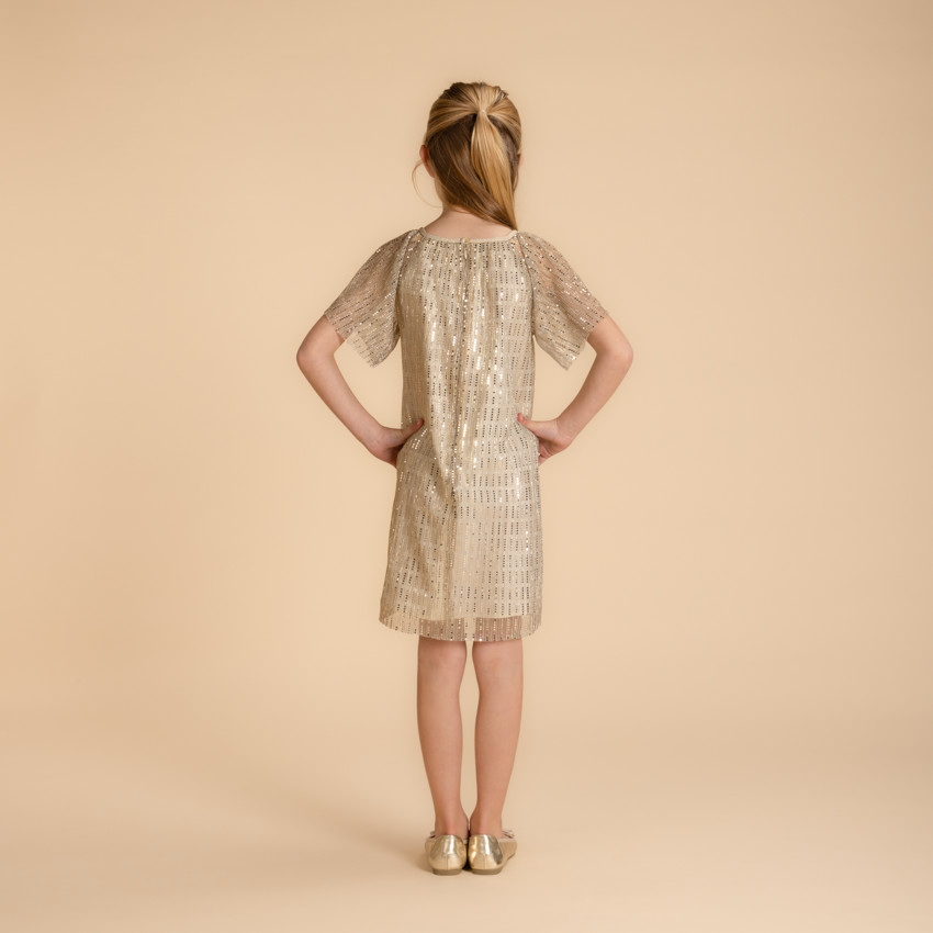 Gouden glitterjurk voor meisjes 