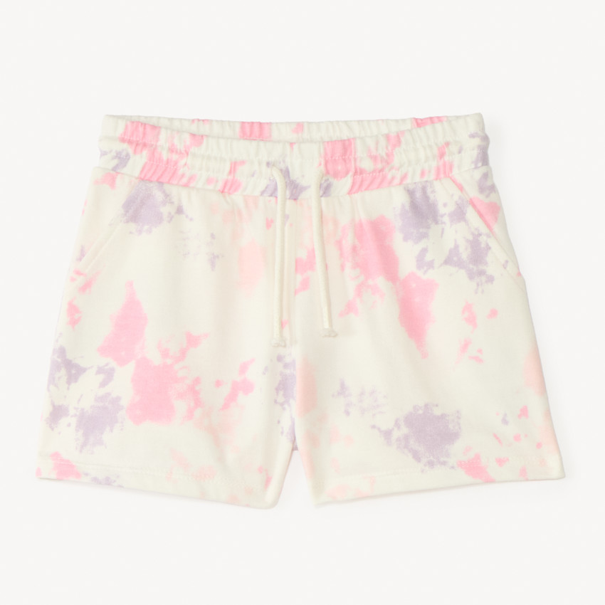 Fleece short met tie-dye effect meisjes 