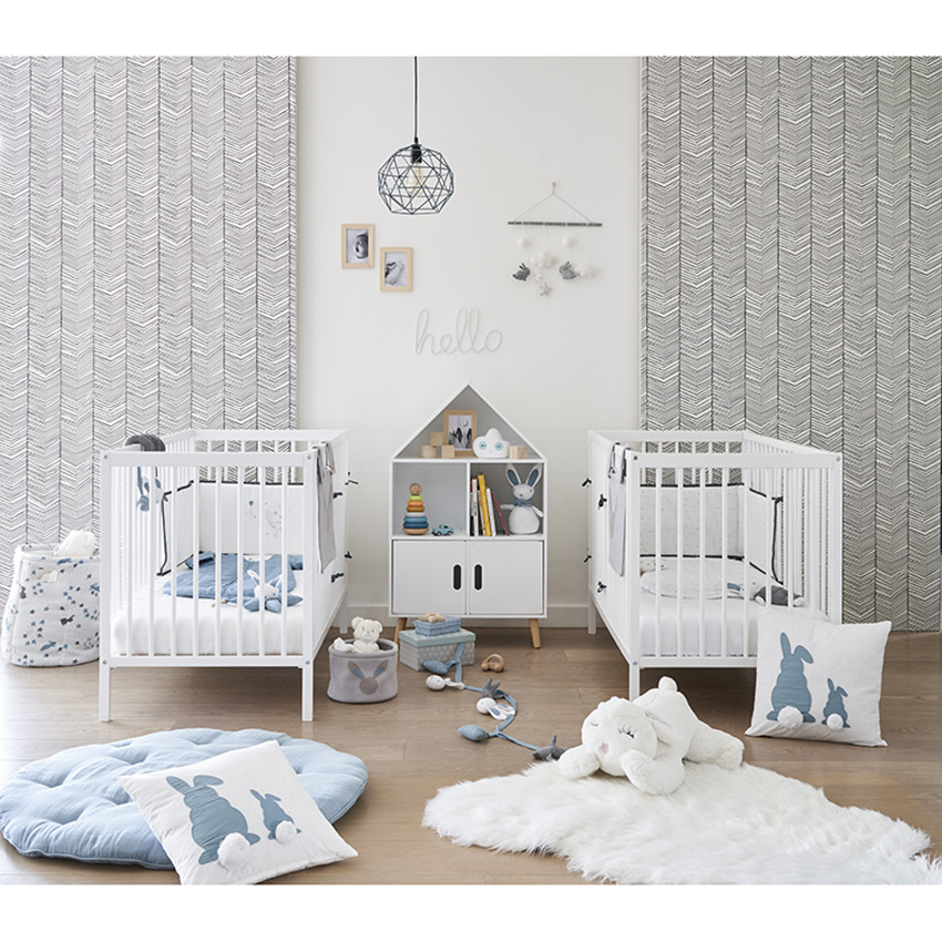 Blauwe slaapzak met afneembare mouwen en fantasieprint 