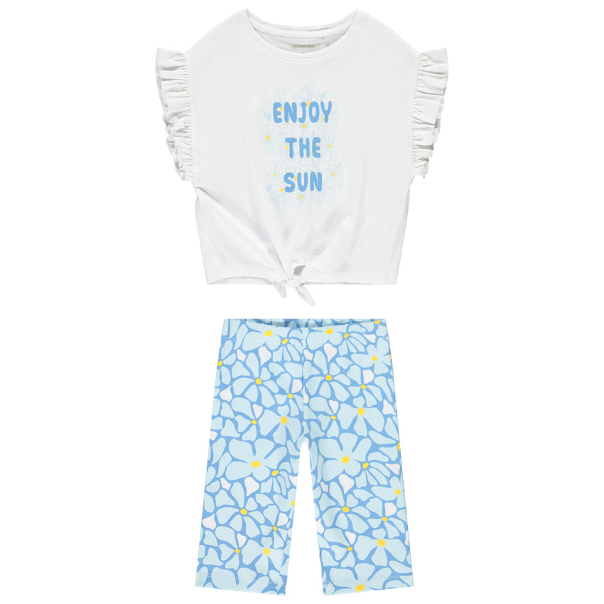 T-shirt met korte mouwen + fantasie onderbroek voor meisjes 