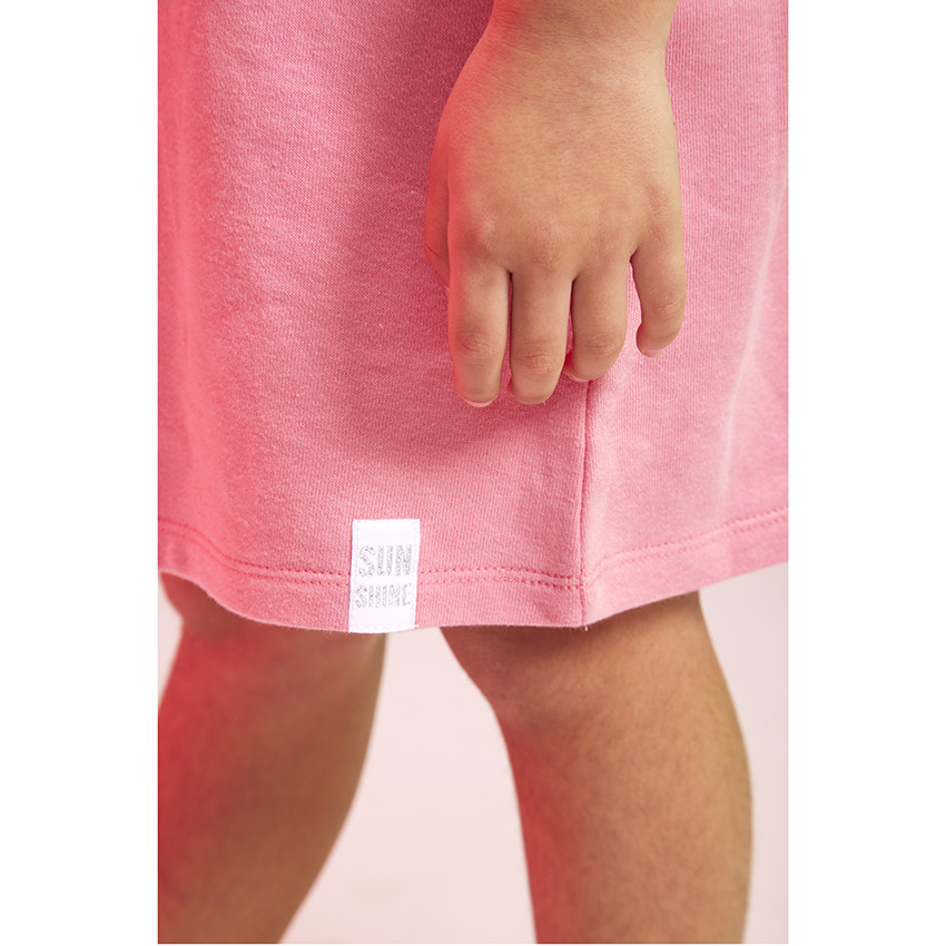 Jurk met korte mouwen en fleece kap voor meisjes 