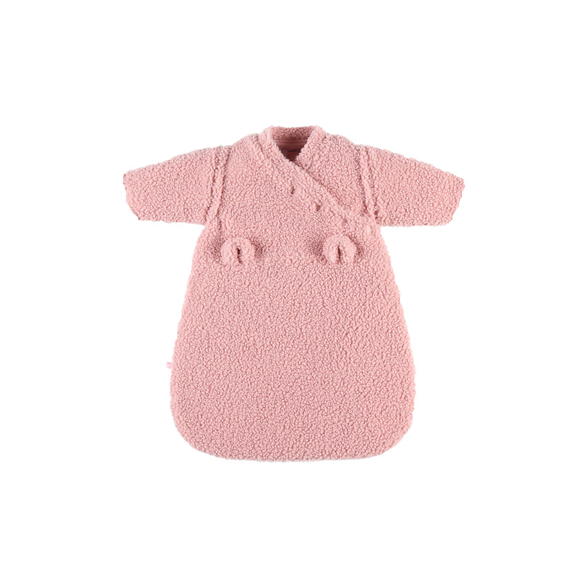Gigoteuse manches longues en sherpa 50 cm 0/3M - Rose 
