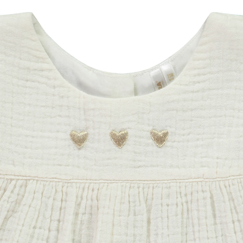 Tuniek met lange mouwen in geborduurd tetra voor meisjes 