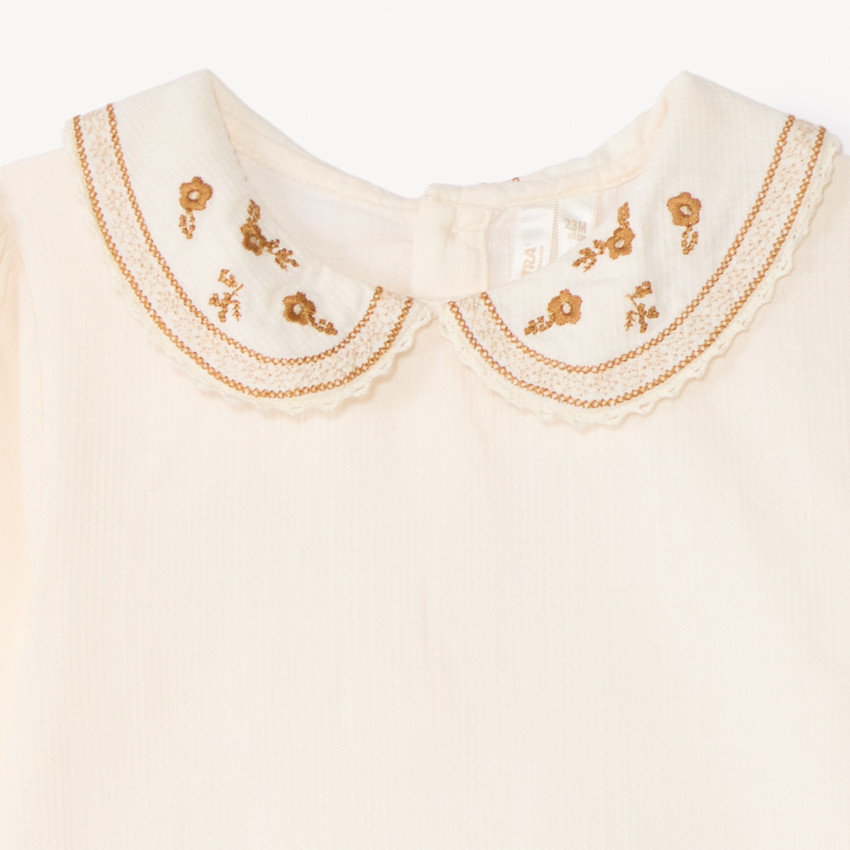 Tunique à col claudine brodé pour bébé fille 