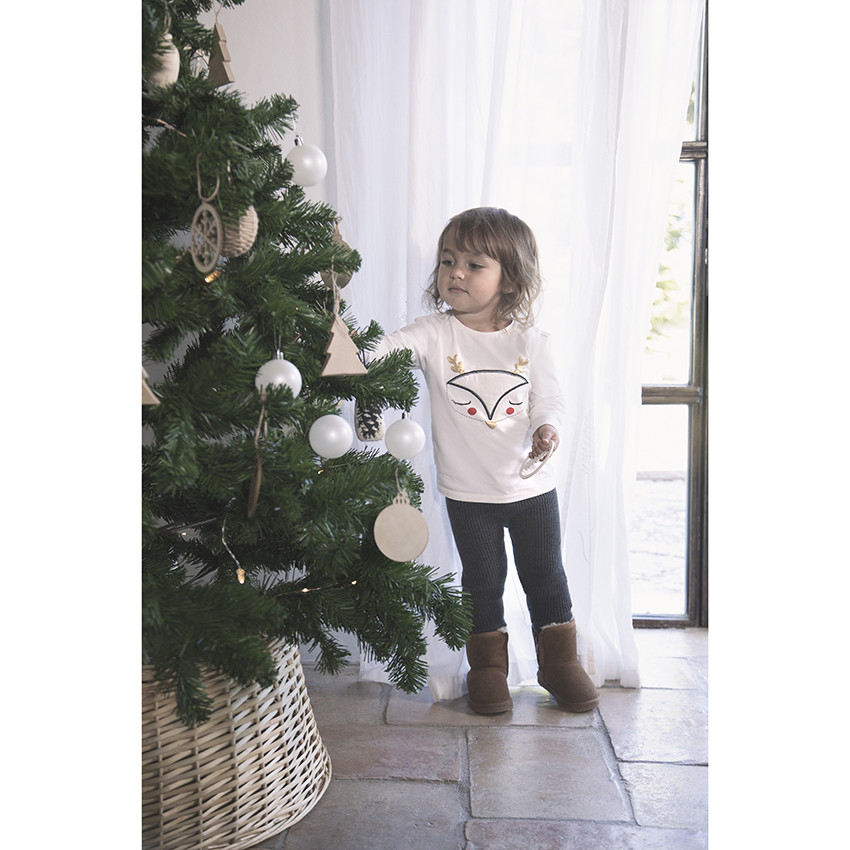 T-shirt manches longues motif renne esprit Noël pour enfant fille 