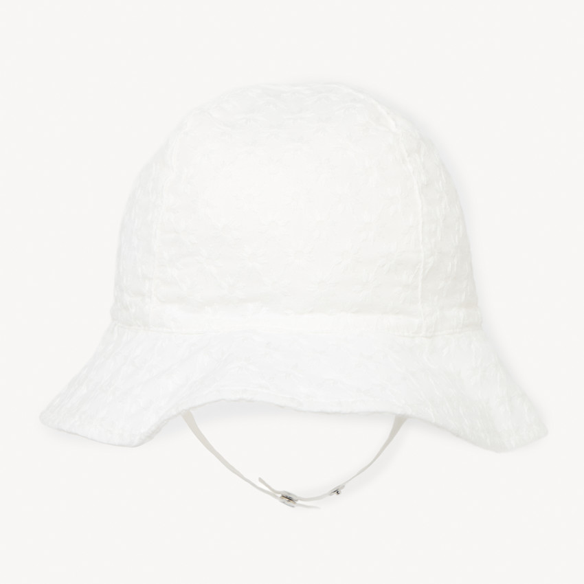 Charlotte en broderie anglaise avec nœud pour bébé fille 