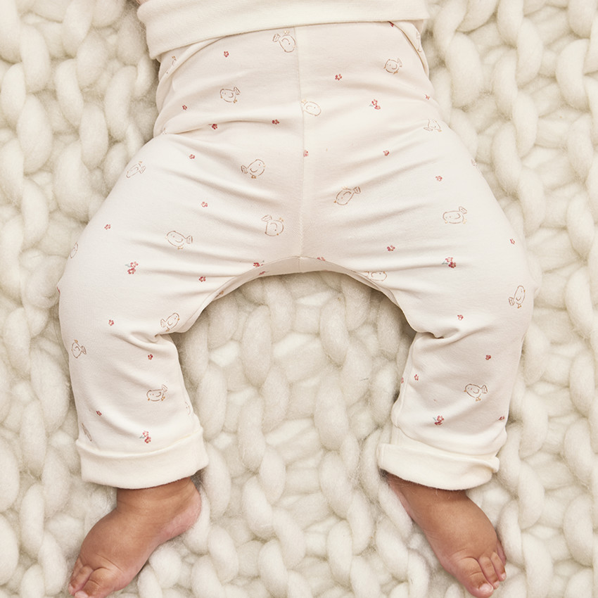 Drie-delige set met vogelpatroon voor meisjesbaby 