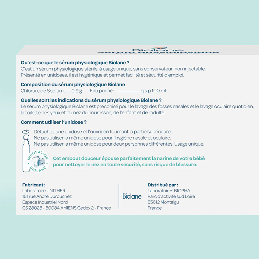 Boîte de 30 doses de sérum physiologique 5 ml 