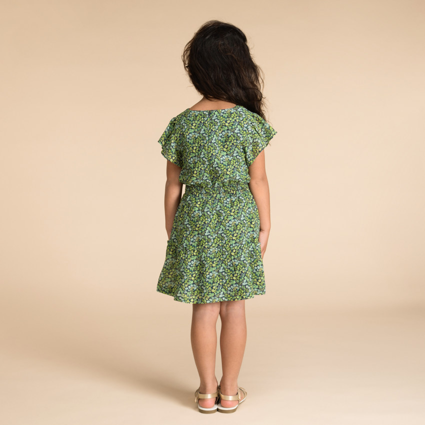 Jurk met korte mouwen en bloemenprint voor meisjes 