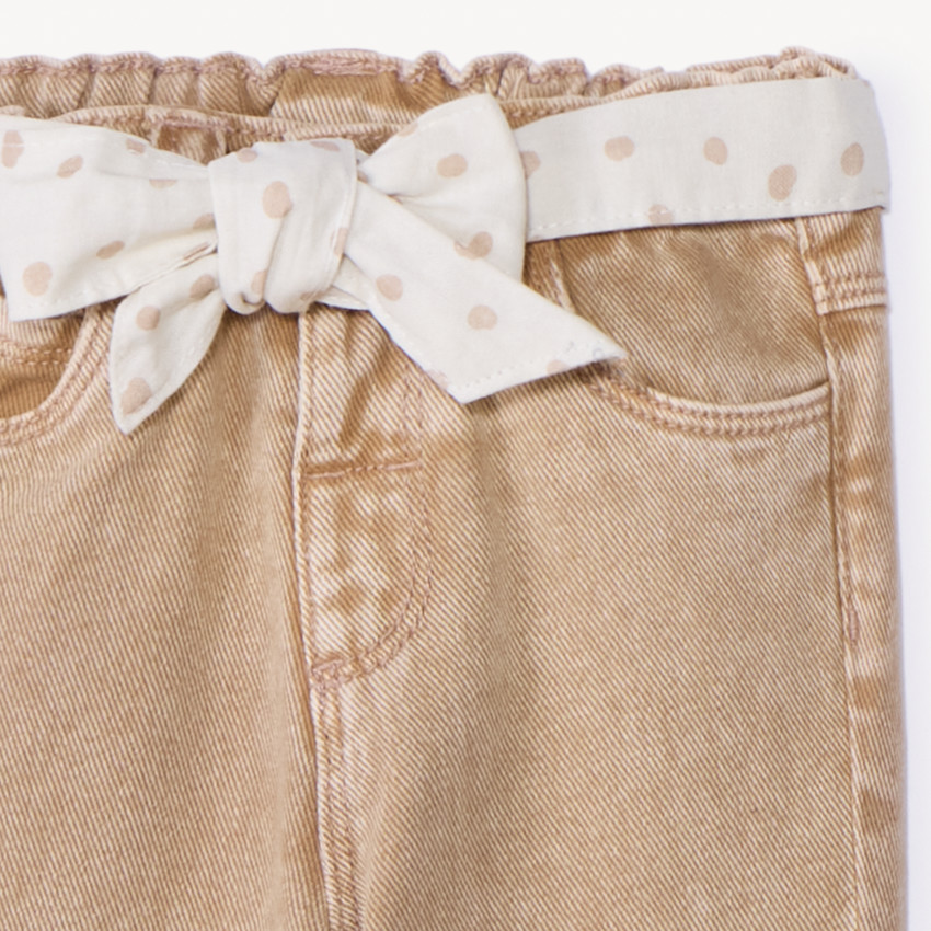 Verweerd jeans met strikceintuur voor babymeisjes 