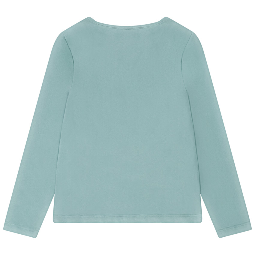 T-shirt manches longues print fantaisie pailleté pour fille 