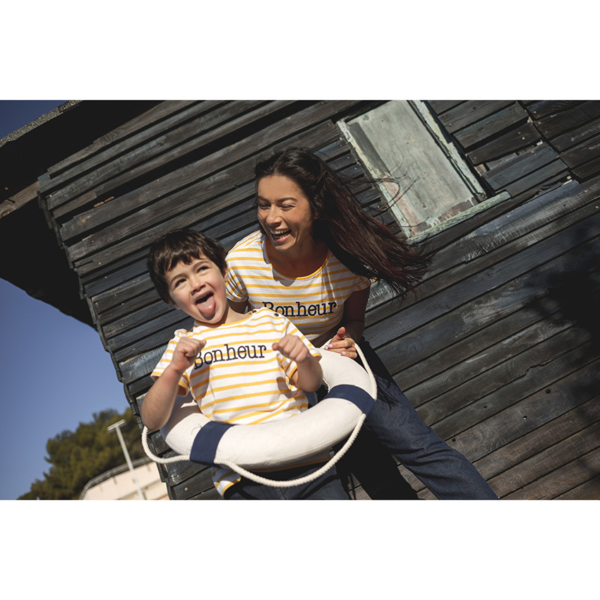 T-shirt marinière à manches courtes de grossesse 