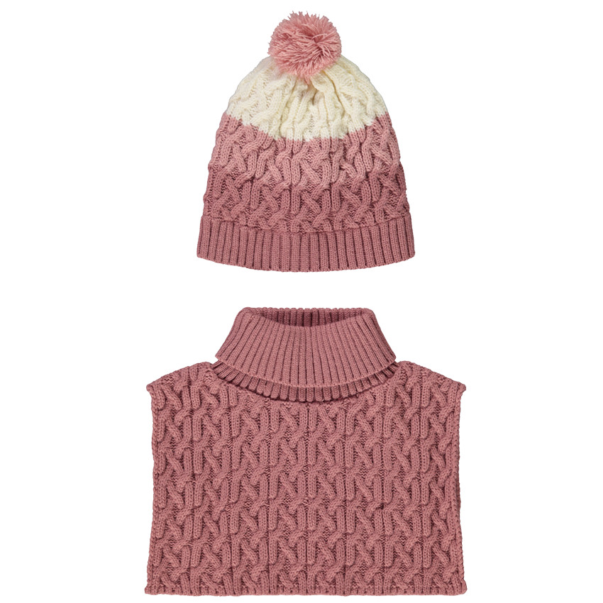 Ensemble bonnet et snood en tricot pour fille 