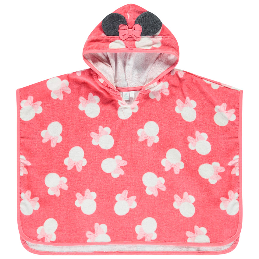 Poncho de bain ludique imprimé Minnie Disney pour bébé fille 