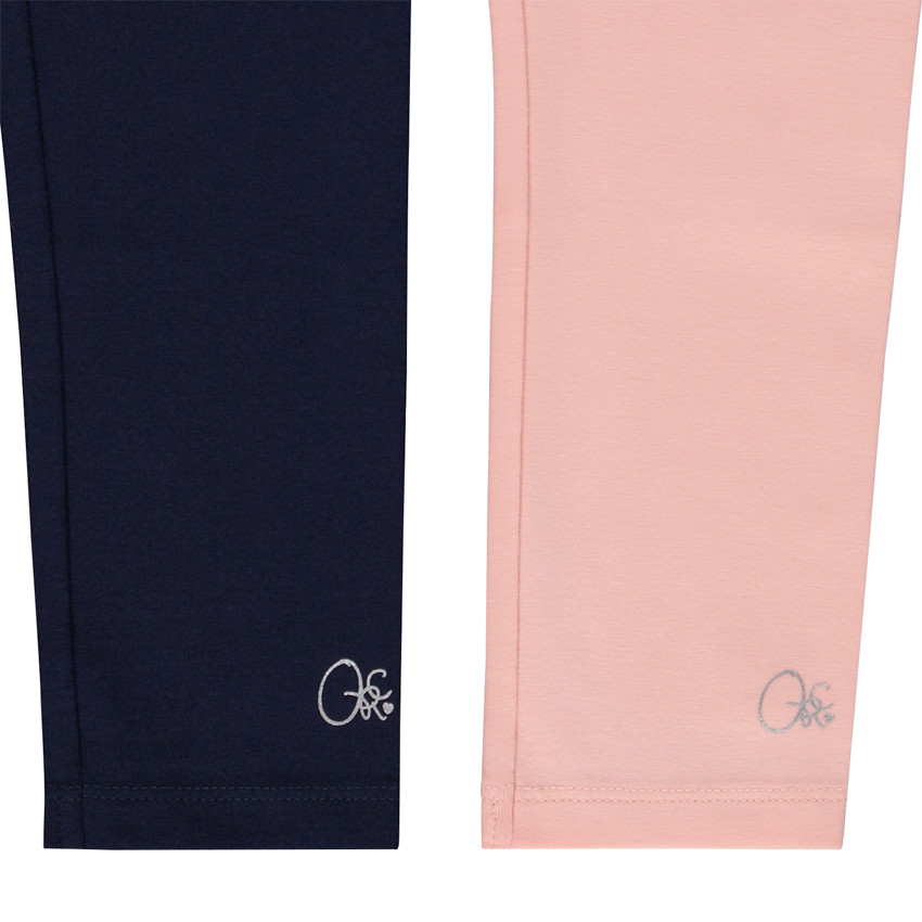 Lot de 2 leggings unis avec foil print fille 
