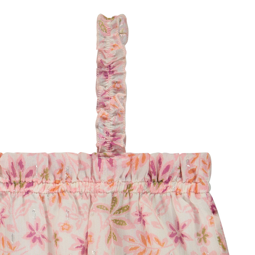 Bloemmotief crop top met bolleffect voor meisjes 