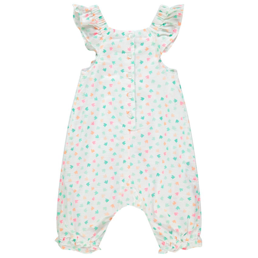 Lange jumpsuit met all-over print en geborduurde schildpad 