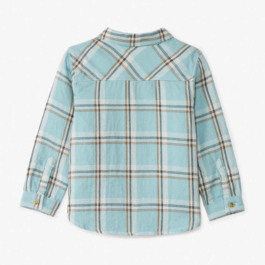 Chemise manches longues à carreaux en flanelle pour bébé garçon 