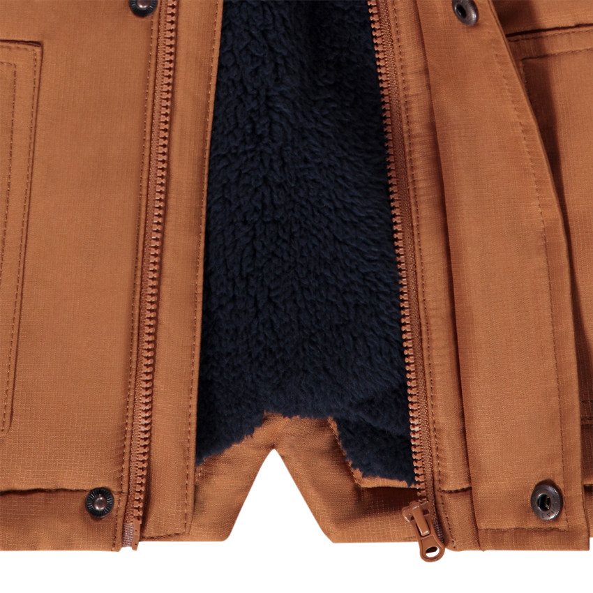 Parka à capuche en polyester doublure en sherpa pour bébé garçon 