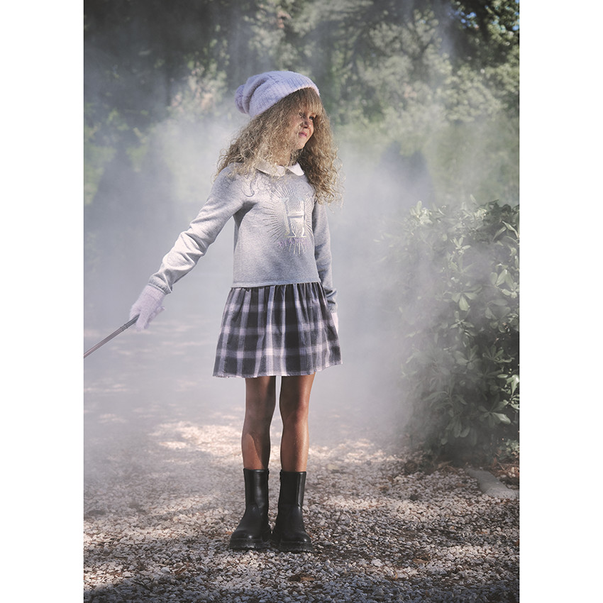 Gebreide wanten met bontlook voor meisjes 