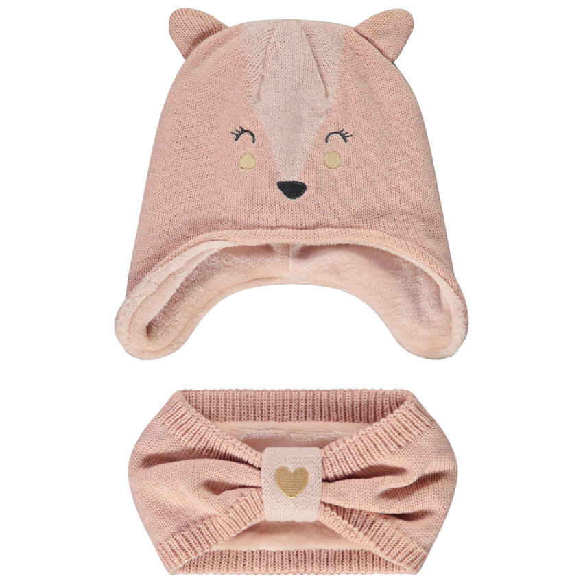 Ensemble en tricot bonnet snood pour bébé fille Orchestra - Main Image