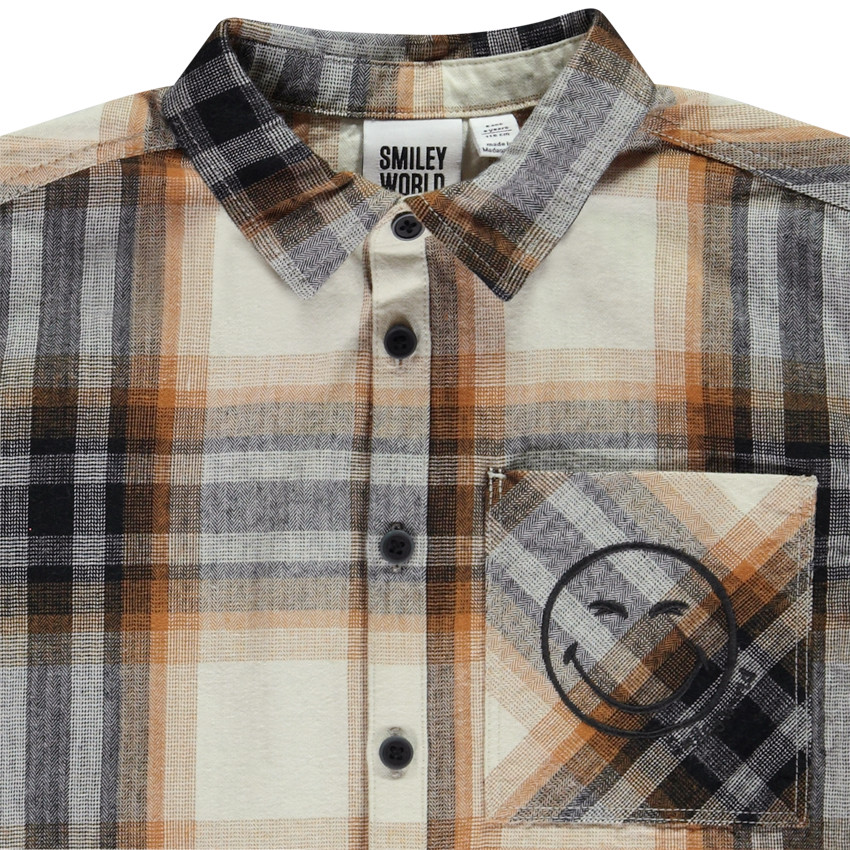 Chemise manches longues à carreaux SmileyWorld pour garçon 