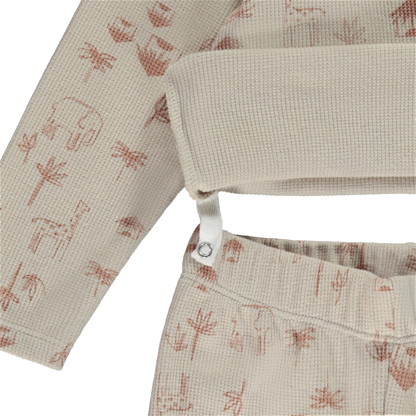 Pyjama 2-delig in honingraat met savaneprint voor babyjongen 