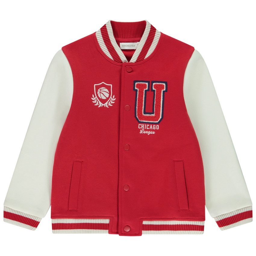 Fleece teddy jas met patch voor jongens 