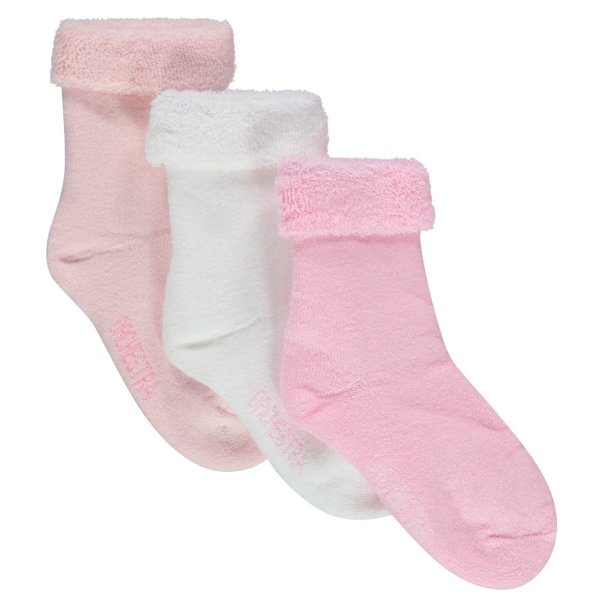 Lot de 3 paires de chaussettes naissance intérieur bouclettes 