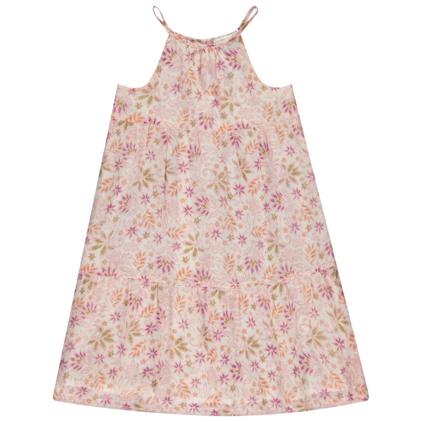 Robe longue volantée imprimé floral pour fille 
