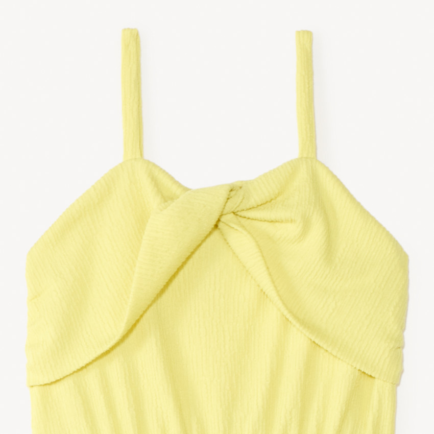 Combinaison en jersey crêpé uni avec buste drapé fille 