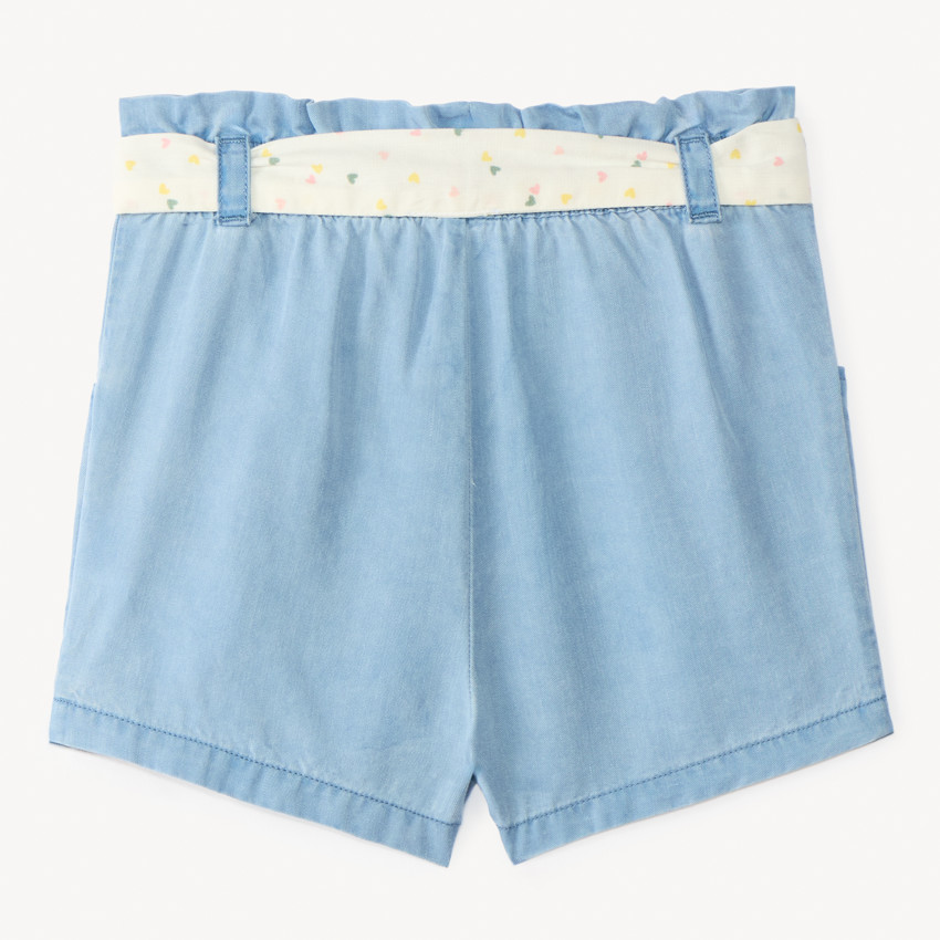 Short avec ceinture à nouer imprimé cœurs pour bébé fille 