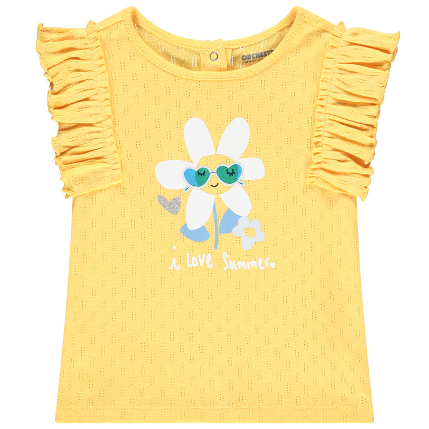 T-shirt met korte mouwen in gaas voor meisjes 