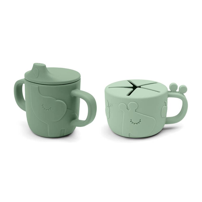 Lot de 2 tasses Peekaboo Deer Friends - Vert 