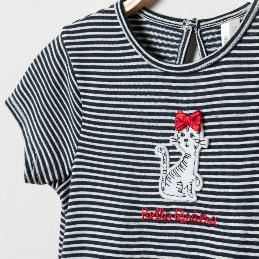 Korte mouwen gaas jurk met 2-in-1 effect 