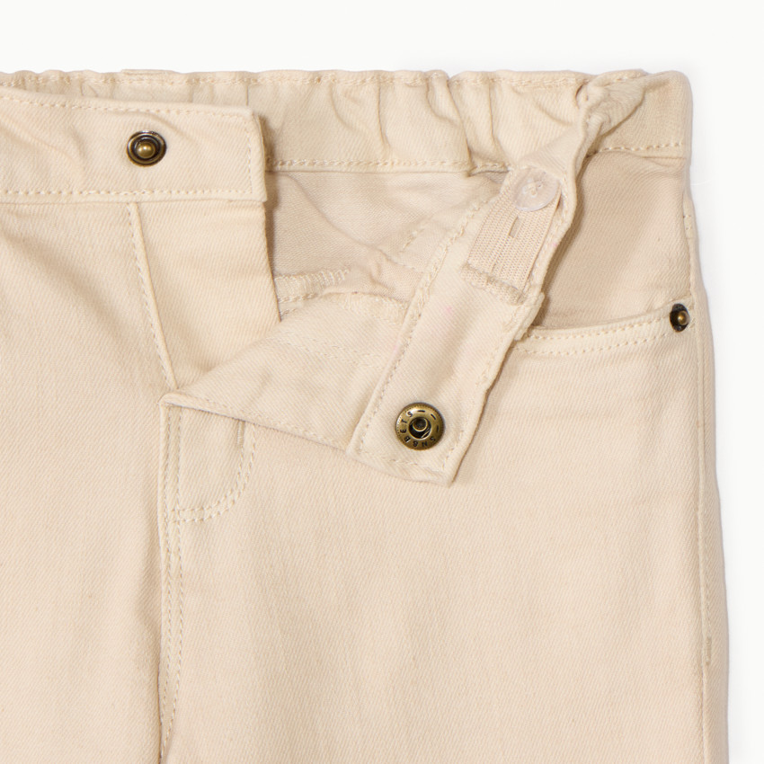Jean uni à taille élastique pour bébé garçon 