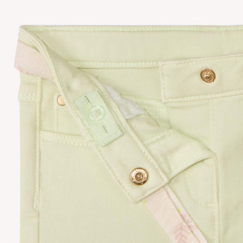 Jean droit uni avec ceinture à nouer pour bébé fille 