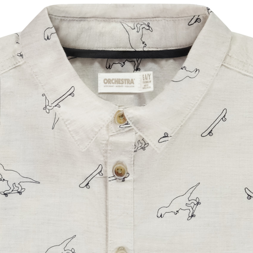 Chemise lange mouwen print dinos voor jongen 