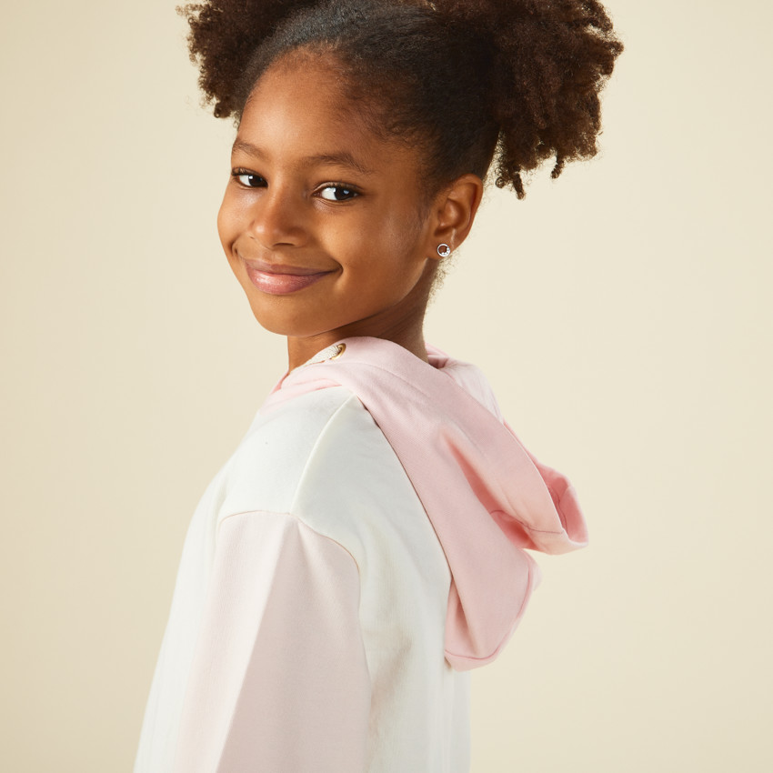Robe sweat manches longues en molleton effet color block pour fille 