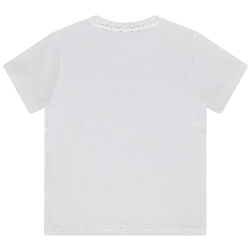 T-shirt korte mouwen met geborduurde patch rugby voor jongen 