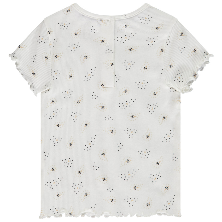 T-shirt manches courtes côtelé et imprimé pour bébé fille 