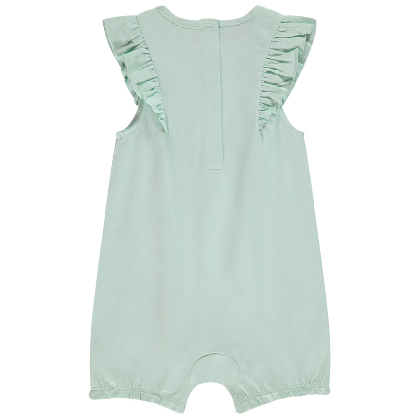 Combinaison courte en jersey print chaton pour bébé fille 