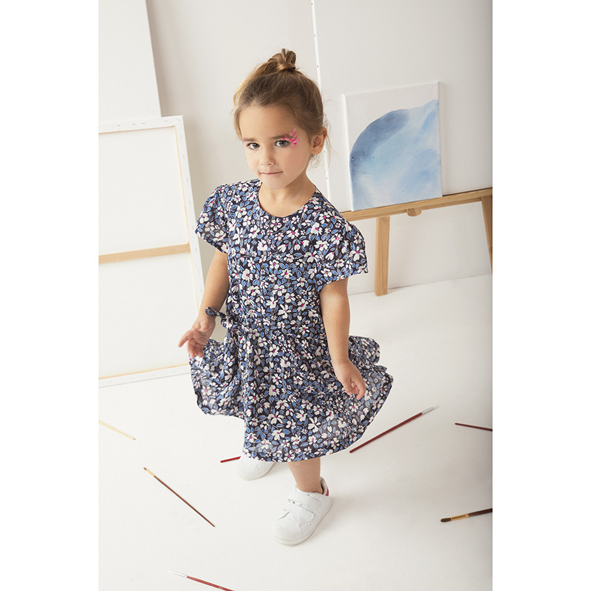 Robe manches courtes à imprimé floral pour fille 