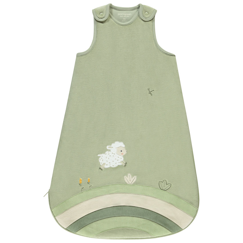 Slaapzak mouwloos TOG 2 in fluweel La Vie à la Ferme groen 