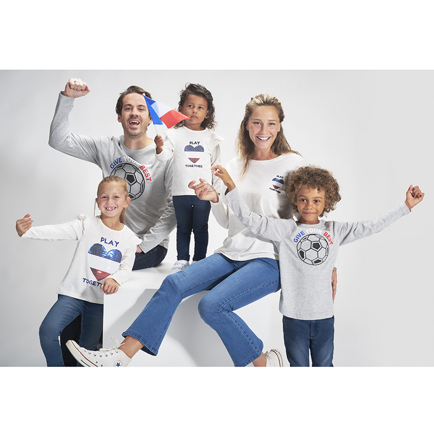 T-shirt voor volwassenen met lange mouwen en pailletten 