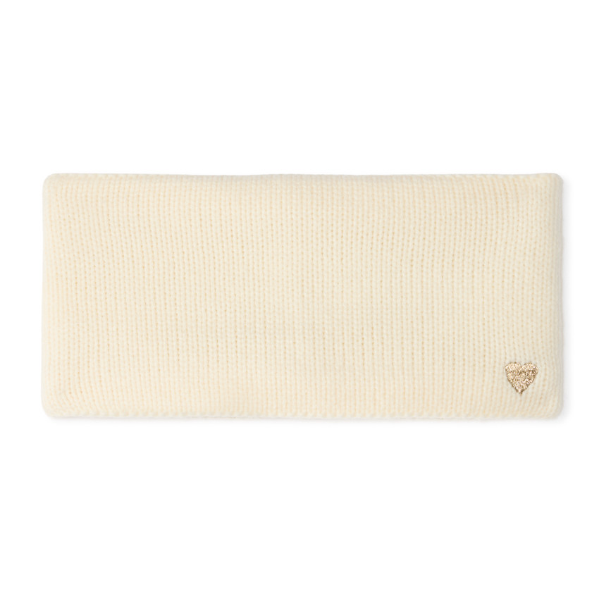 Snood uni en tricot et intérieur polaire avec cœur brodé pour bébé fille 